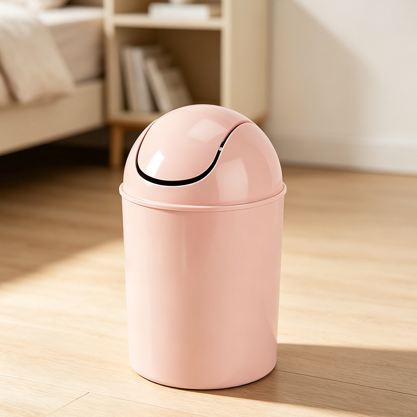 12 Pink 1.25-Gallon Mini Swing-Top Kitchen Can - Image 1