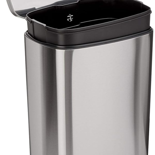 Stainless 13.2-Gallon Rectangular Soft-Close Bin
